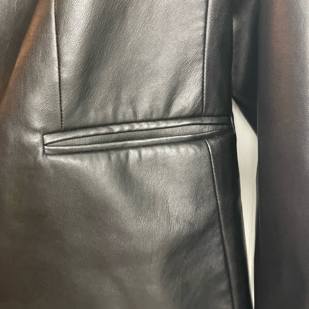 Nine West Black Fitted imitation leather Blazer Jacket size small women’s NWT - Picture 4 of 12